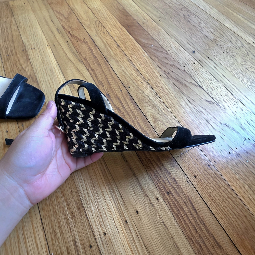 Black Wedge Sandals